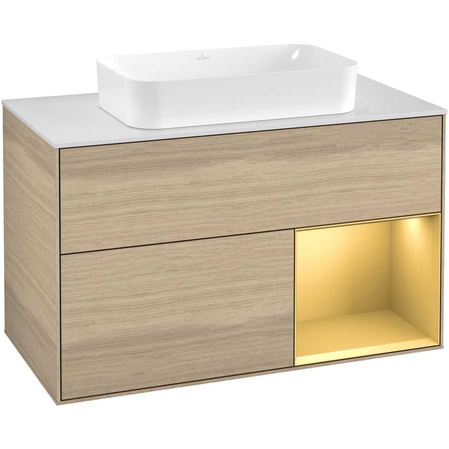 Wastafelonderkast Finion 1000x603x501mm Oak Veneer G251HFPC