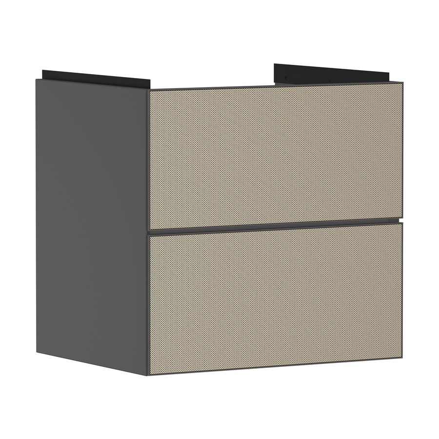 Onderkast Slate Matt Grey / front patterned bronze 580x475mm 2x la tbv wastafel Xevolos E 54177390