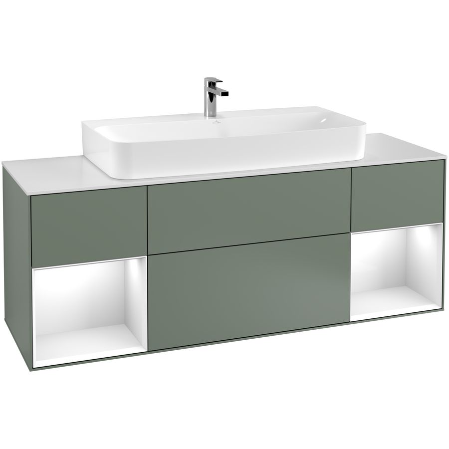 Wastafelonderkast Finion 1600x603x501mm Olive Matt Lacquer G211GFGM