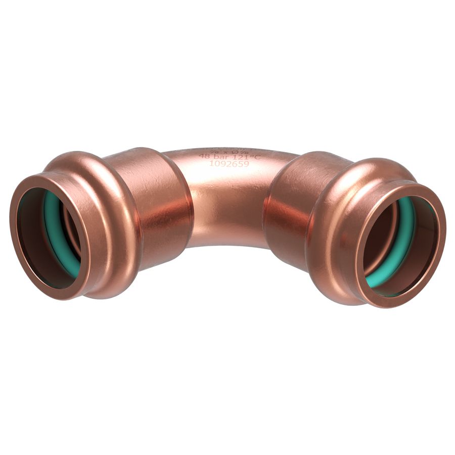 Zak a 5st. Bochtkoppeling 90° COOLPRESS 1/4" 2x persaansluiting COP5002