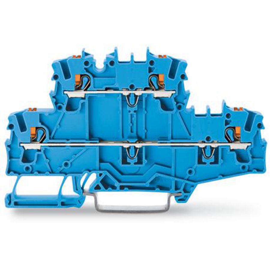 2-etageklem Met drukknop Rijg-/rijgklem blauw VVE=50