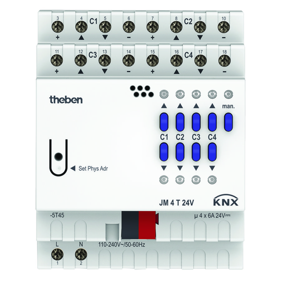 Jaloezieactor 24V 4-voudig KNX