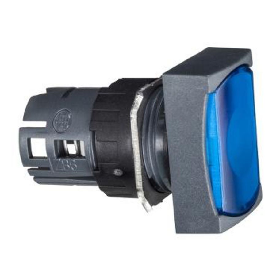 Kop voor verlichte rechthoekige drukknop Ø16mm Blauw