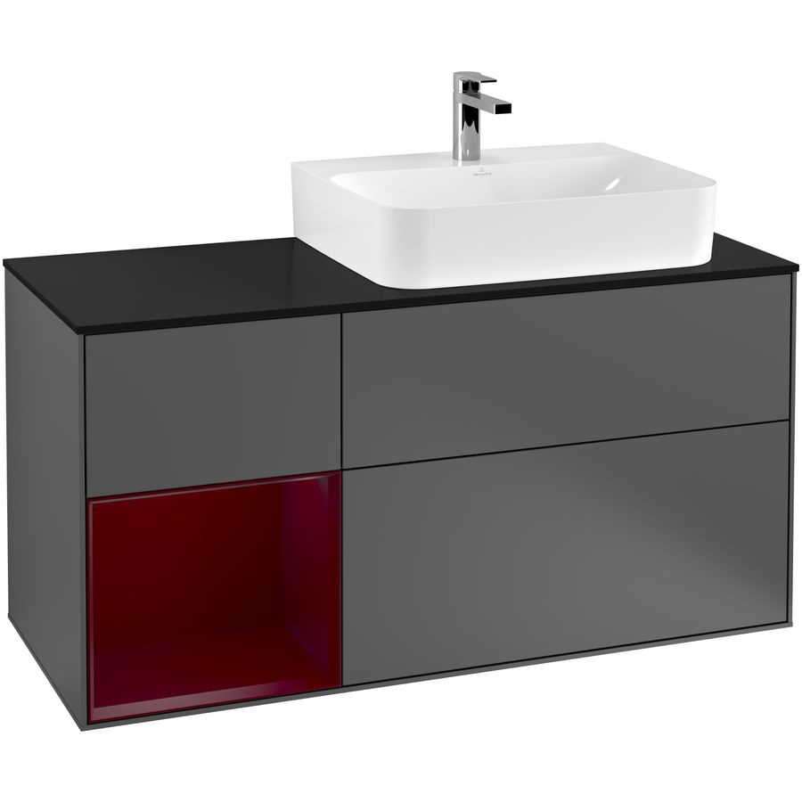 Wastafelonderkast Finion 1200x603x501mm Antr. Matt Lacquer F142HBGK
