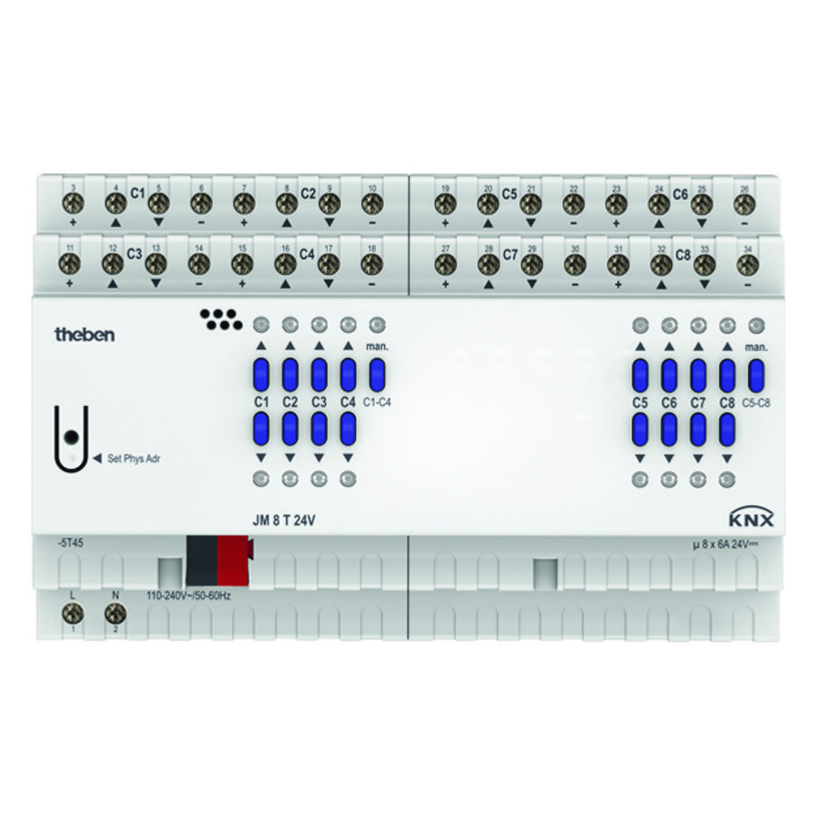 Jaloezieactor 24V 8-voudig KNX