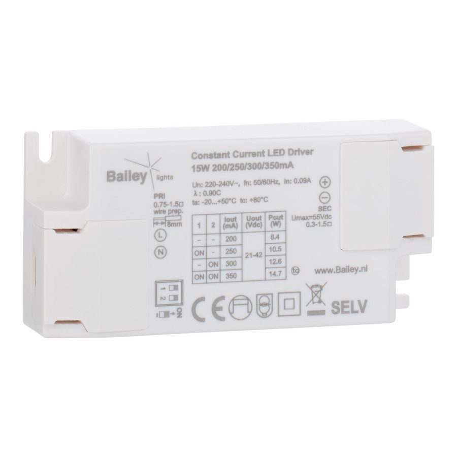 LED driver TOPO CC 15W 200/250/300/350mA IP20