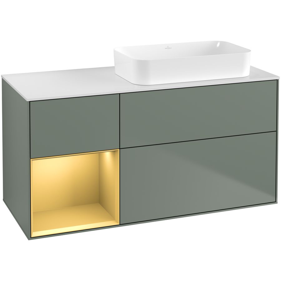 Wastafelonderkast Finion 1200x603x501mm Olive Matt Lacquer G681HFGM