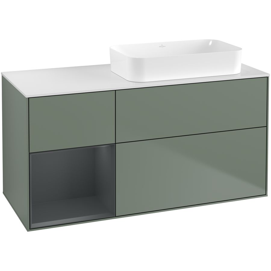 Wastafelonderkast Finion 1200x603x501mm Olive Matt Lacquer G681HGGM