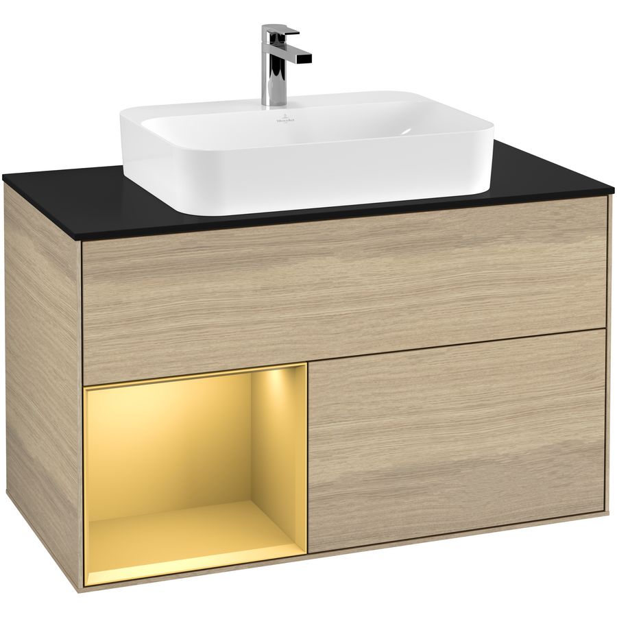 Wastafelonderkast Finion 1000x603x501mm Oak Veneer G362HFPC