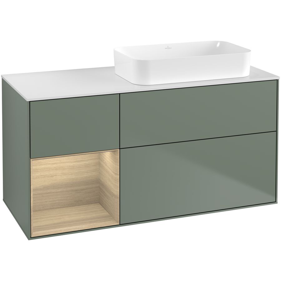 Wastafelonderkast Finion 1200x603x501mm Olive Matt Lacquer G681PCGM