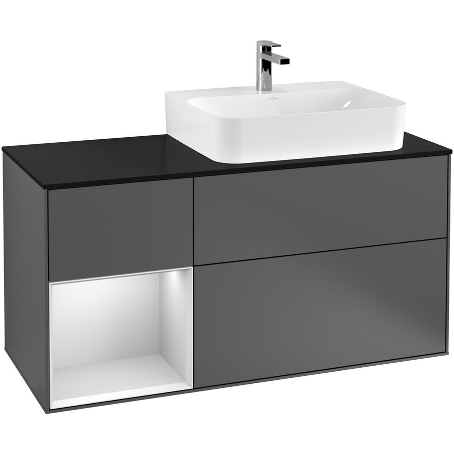 Wastafelonderkast Finion 1200x603x501mm Antr. Matt Lacquer F142MTGK