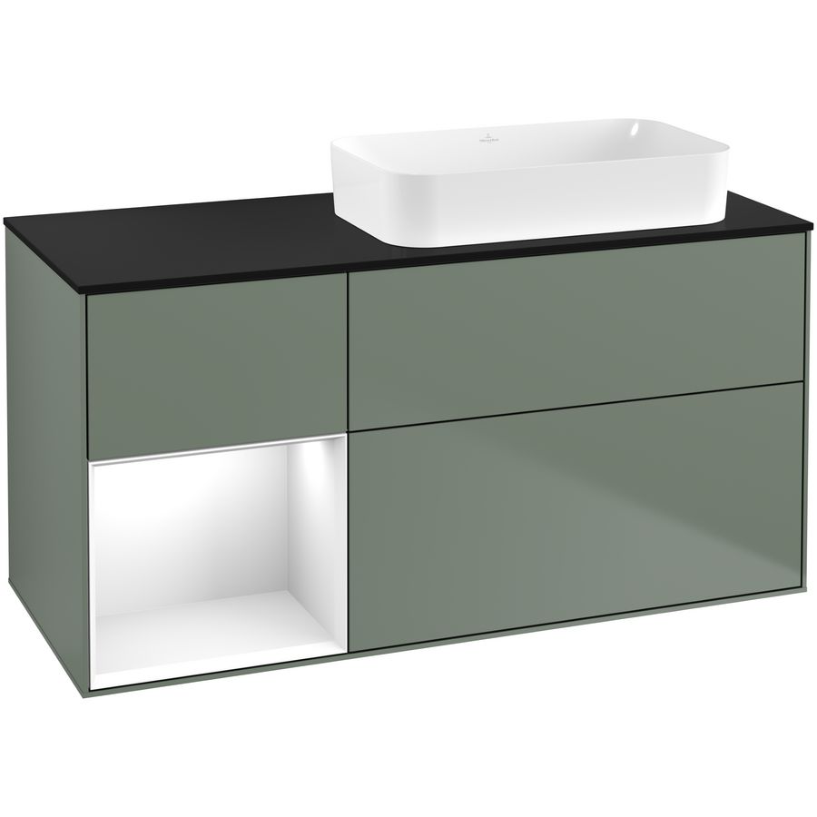 Wastafelonderkast Finion 1200x603x501mm Olive Matt Lacquer G682GFGM
