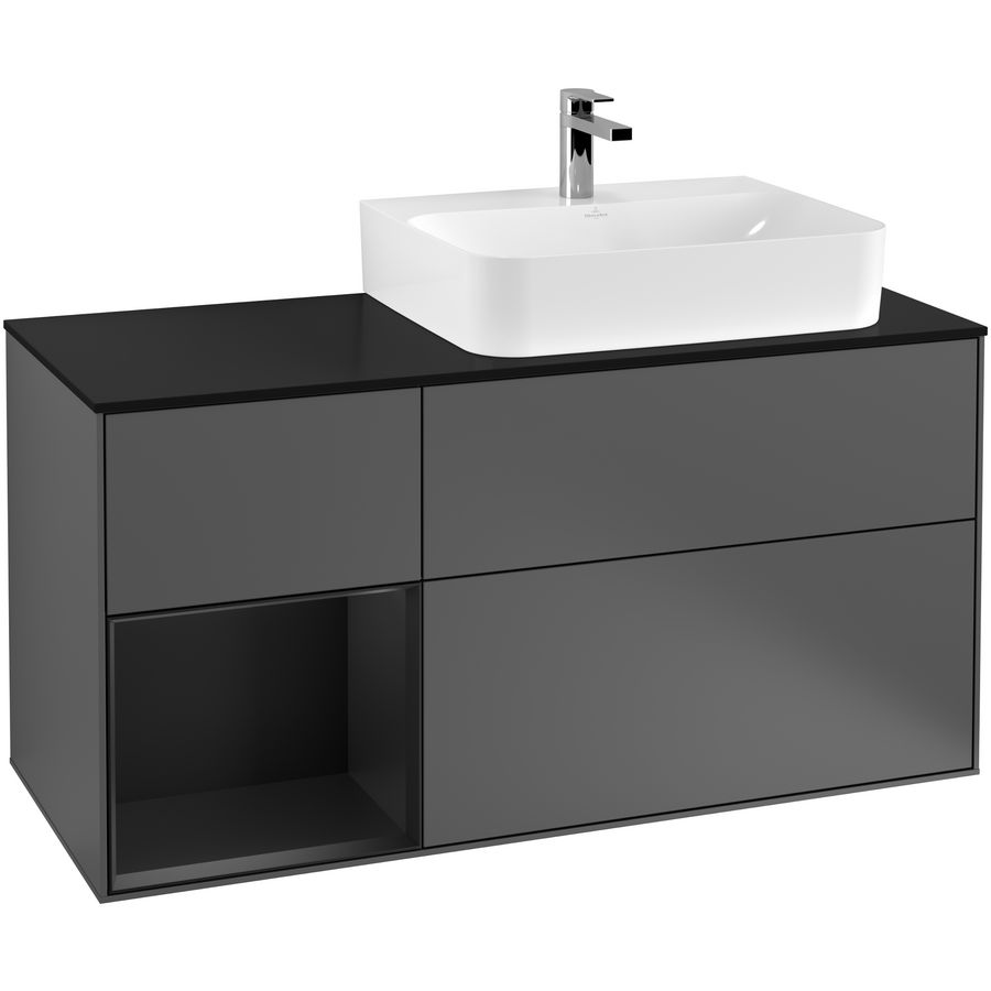 Wastafelonderkast Finion 1200x603x501mm Antr. Matt Lacquer F142PDGK