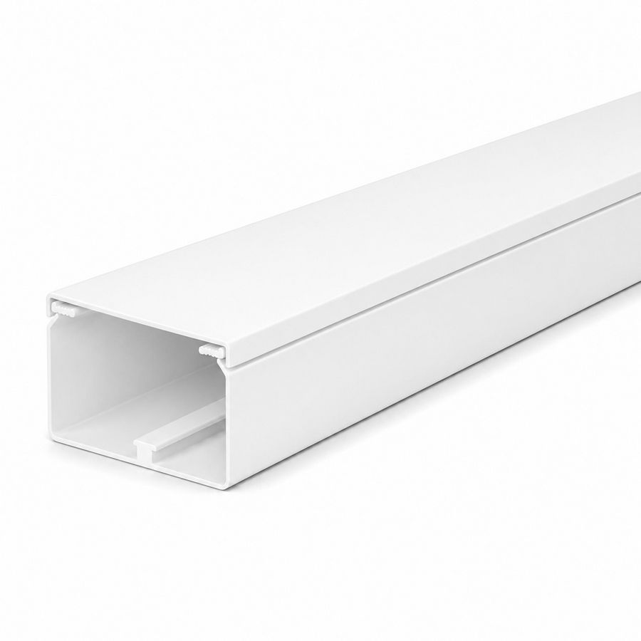 Lengte a 2m. kabelkanaal 90x60mm wit met folie