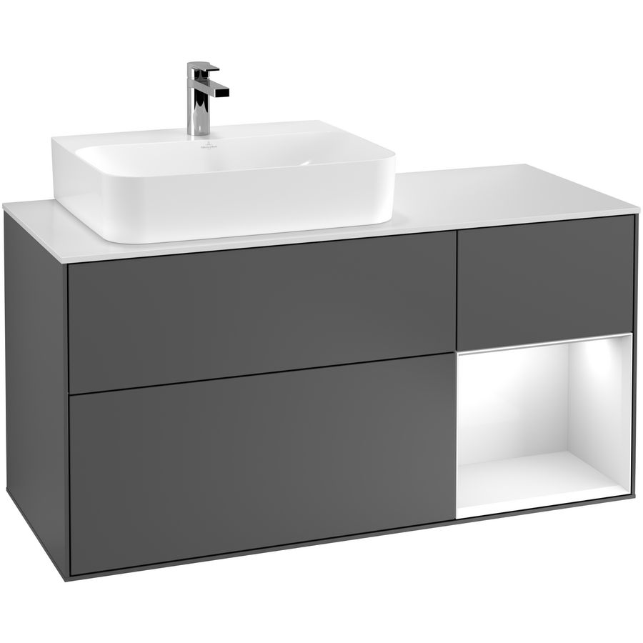 Wastafelonderkast Finion 1200x603x501mm Antr. Matt Lacquer F151GFGK