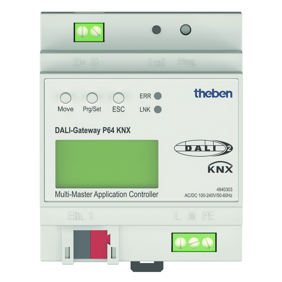 Gateway P64 1 kanaal multimaster DALI-2 KNX DALI