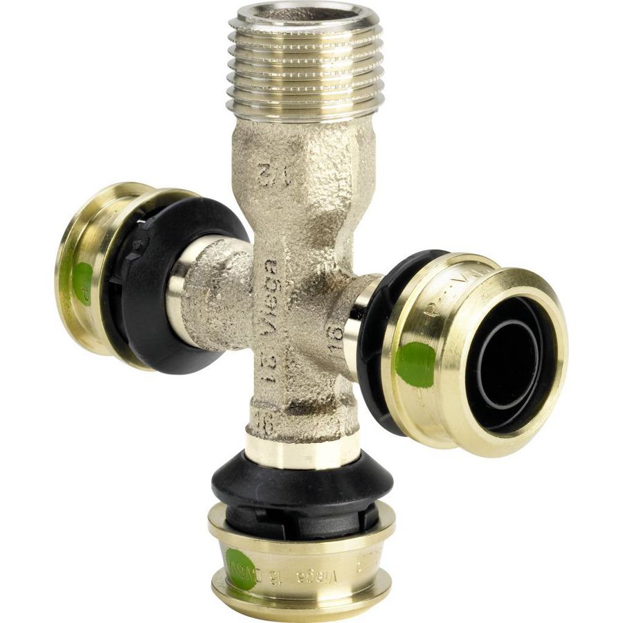 Kruisstuk RAXOFIX 1/2"bt. 3 x aanslutingen 16mm pers 5318.9