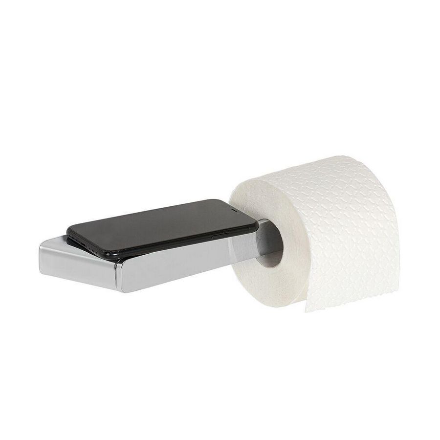 Closetrolhouder zonder klep met planchet chroom SHIFT