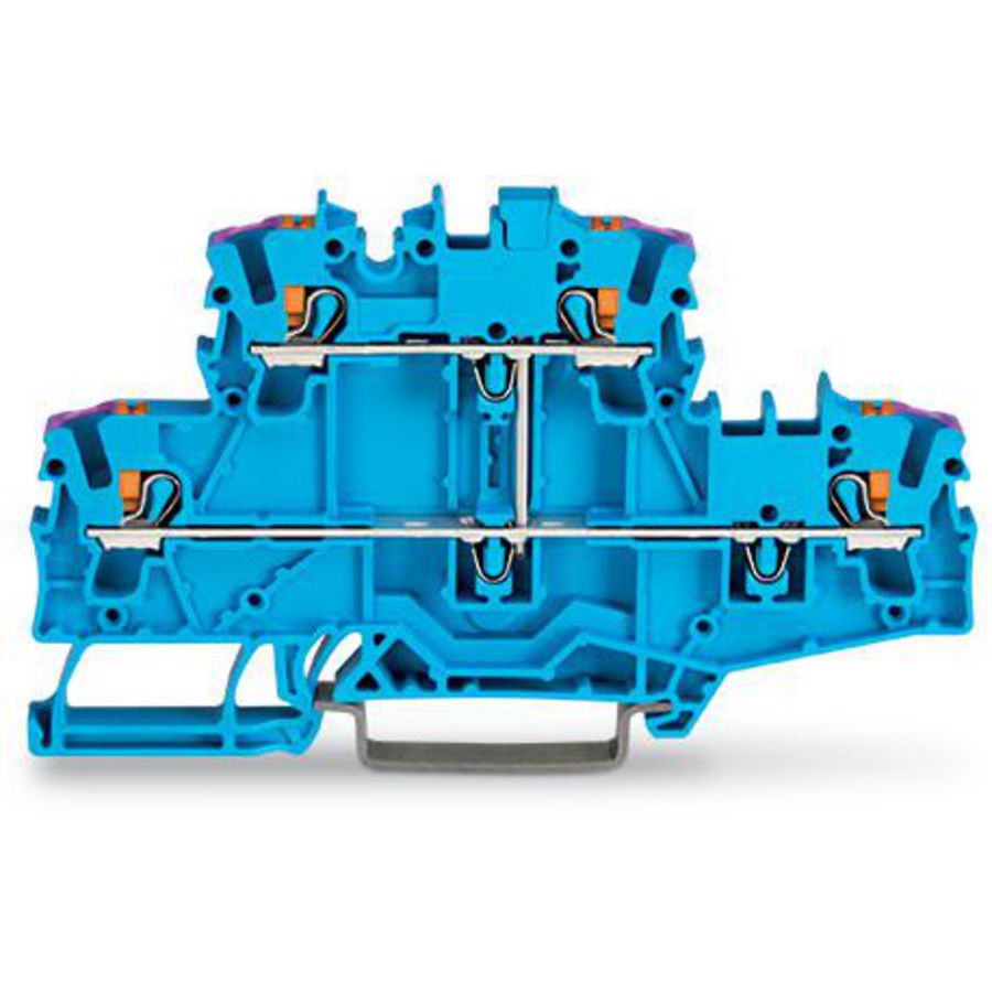 2-etageklem Met drukknop 4-draads rijgklem blauw VVE=50