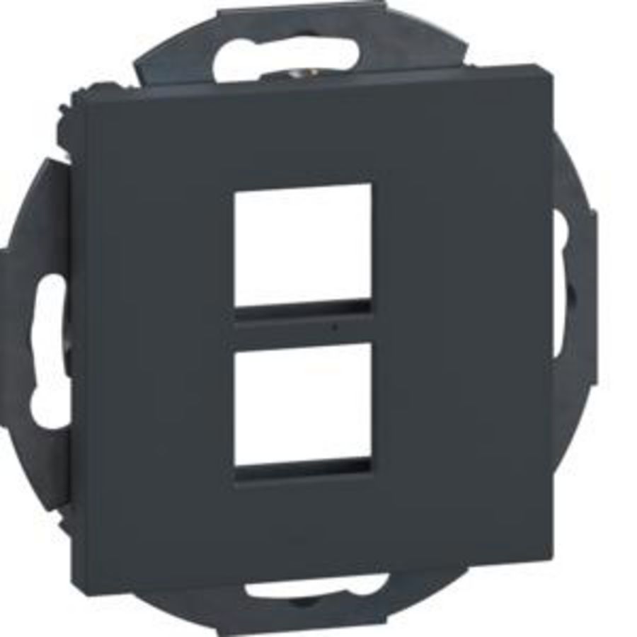 Draagplaat 2V multimedia/data keystone 19,9x14,8mm zwart