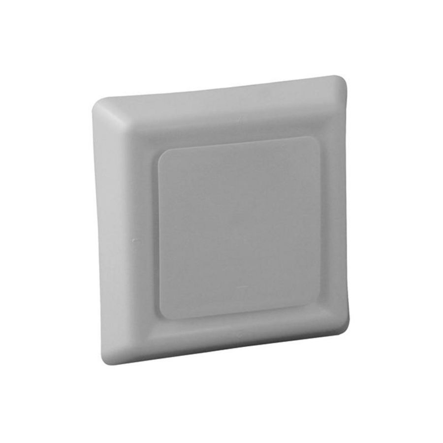 Vierkant afzuigventiel+klemmen Ø125mm wit