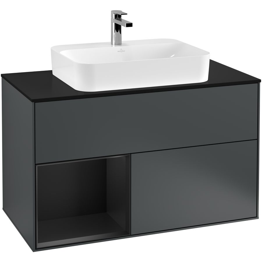 Wastafelonderkast Finion 1000x603x501mm Mid.Blue Matt Lacquer G362PDHG