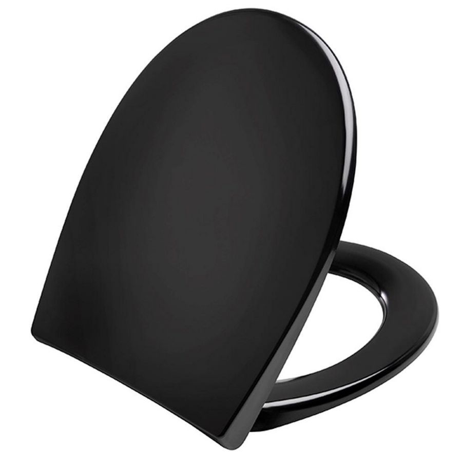 Closetzitting SCANDINAVIA PLUS zwart softclose en liftoff boutlengte 60mm D05