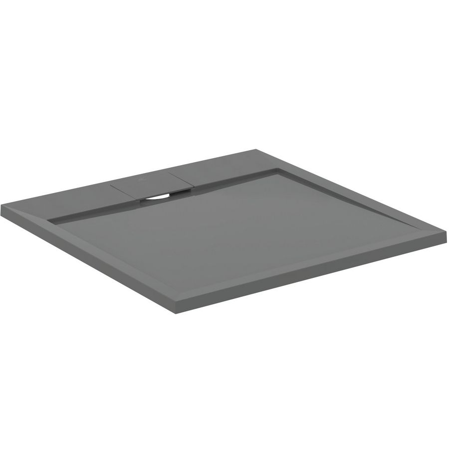Douchebak I.LIFE ultra flat solid composiet 80x80cm vierkant betongrijs
