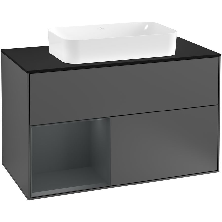 Wastafelonderkast Finion 1000x603x501mm Antr. Matt Lacquer G242HGGK