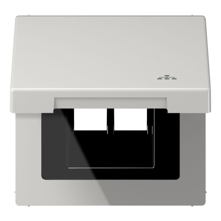 Klapdeksel LS990 li.grijs met symb.LAN