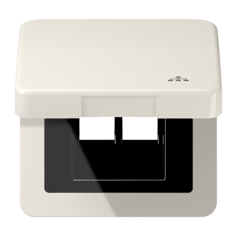 Klapdeksel CD500 wit met symb.LAN