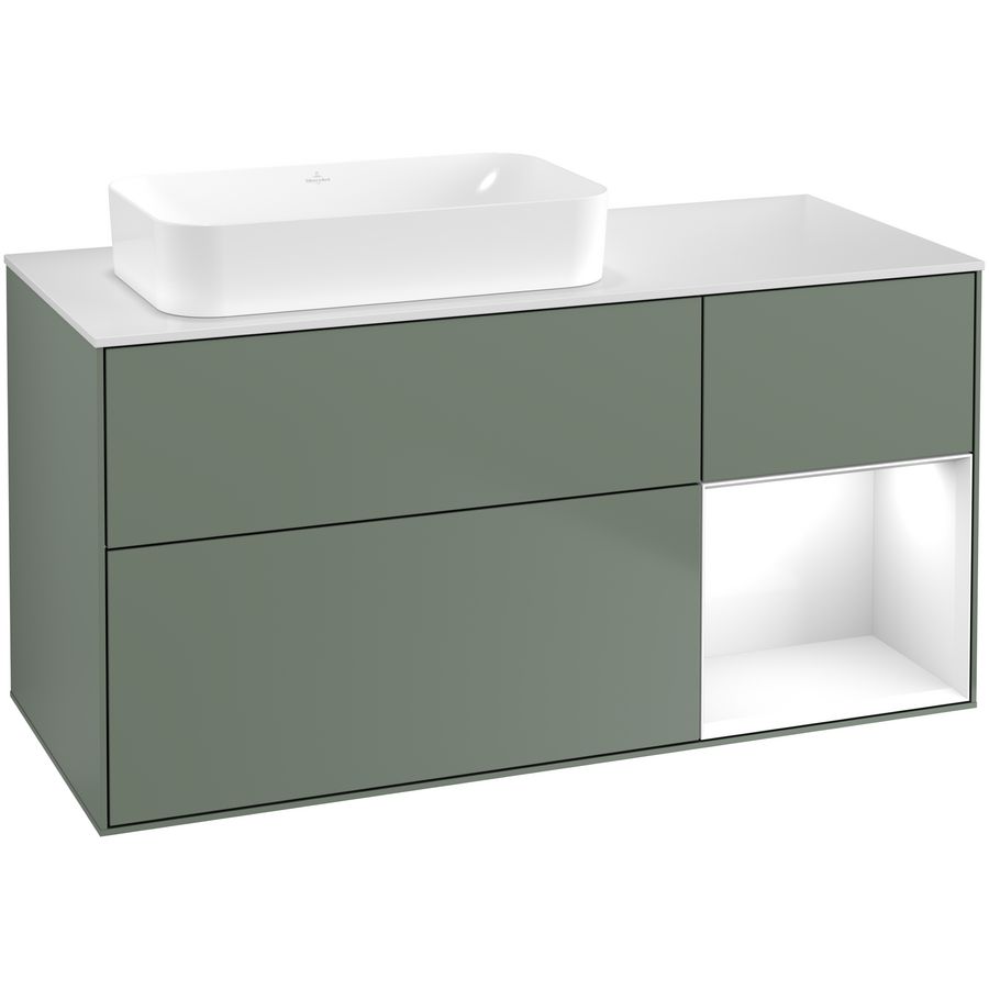 Wastafelonderkast Finion 1200x603x501mm Olive Matt Lacquer G691GFGM