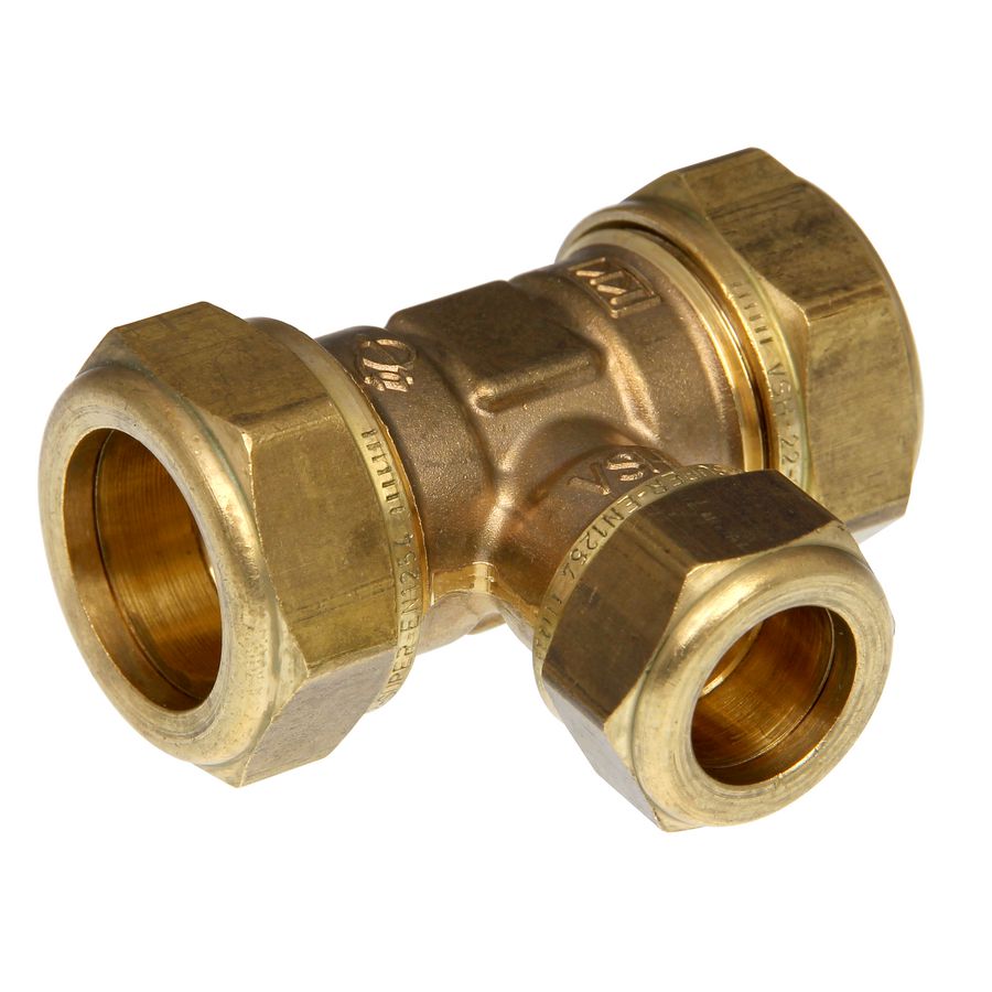 T-koppeling verlopend Super knel 22x15x22mm S1221 DZR (DeZinc. Resistant) VVE=10