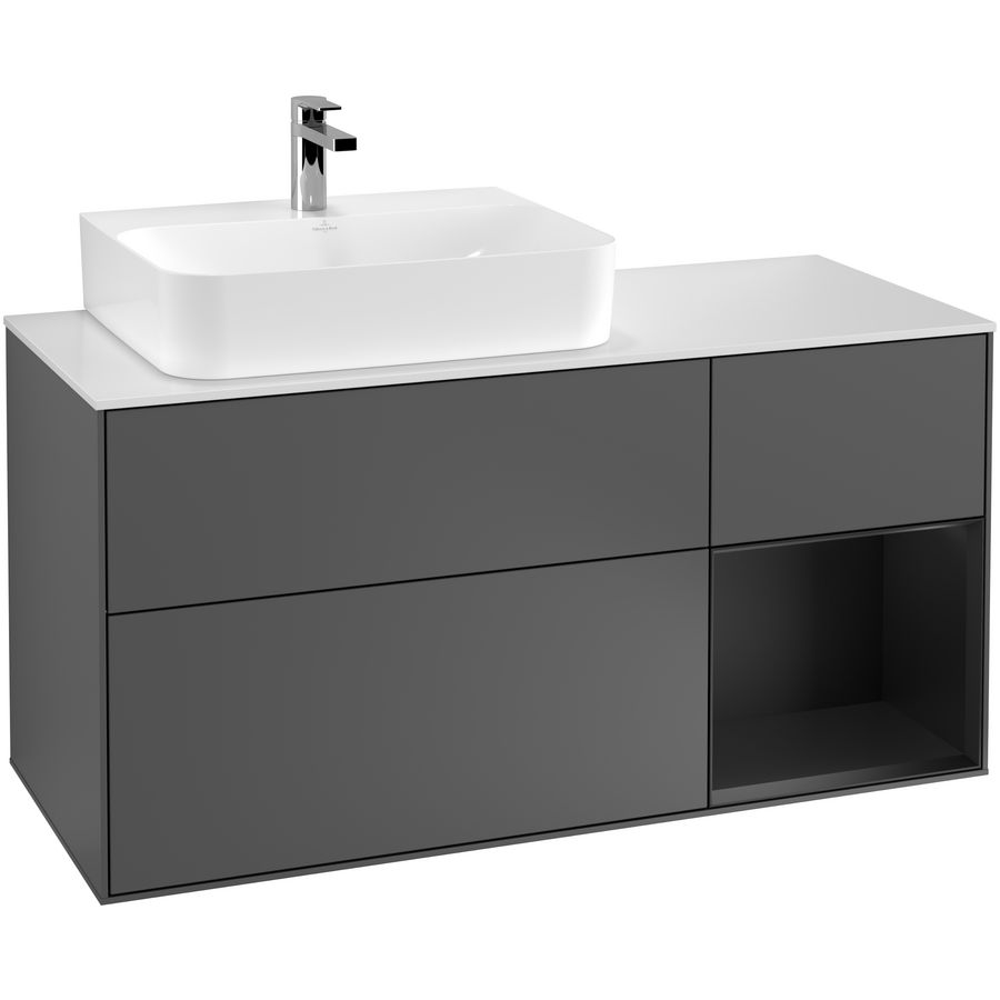 Wastafelonderkast Finion 1200x603x501mm Antr. Matt Lacquer F151PDGK