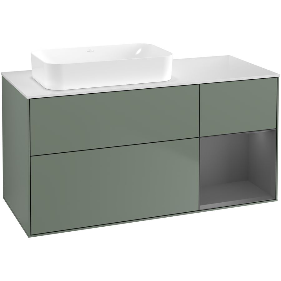Wastafelonderkast Finion 1200x603x501mm Olive Matt Lacquer G691GKGM