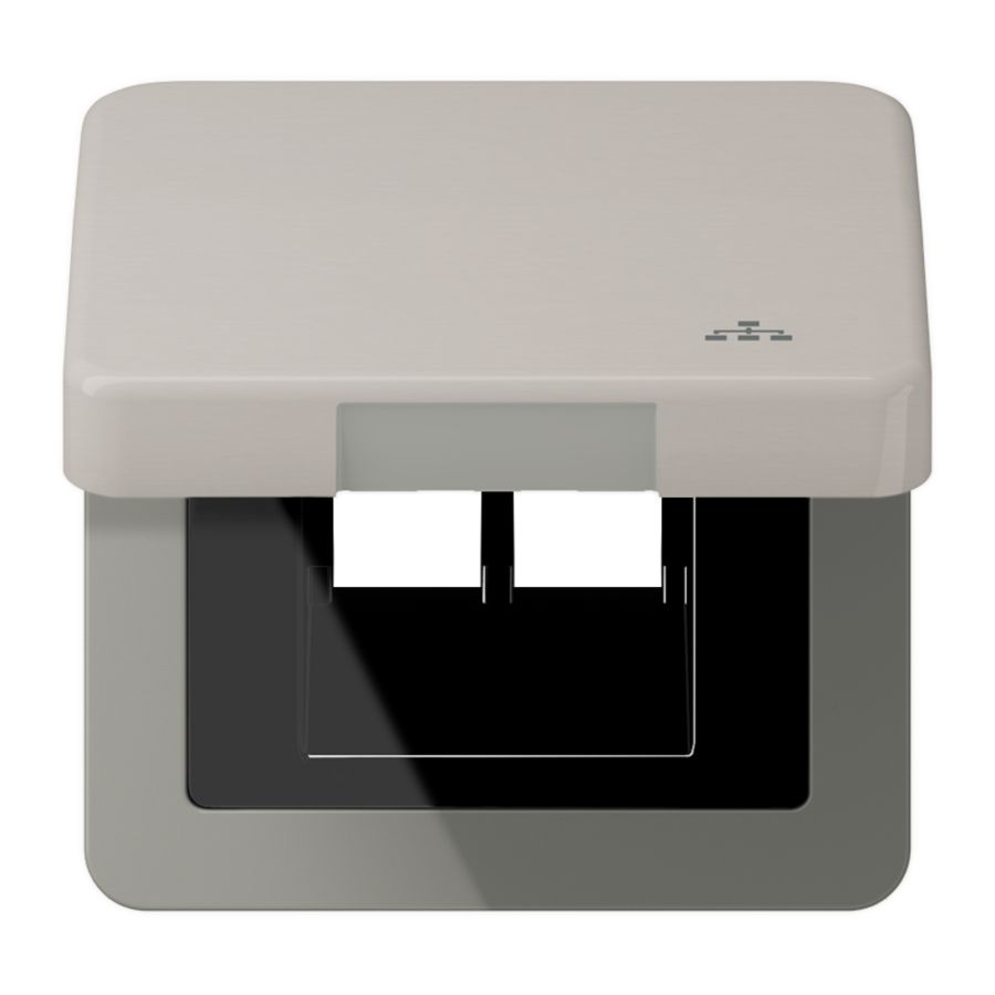 Klapdeksel CD500 platina met symb.LAN