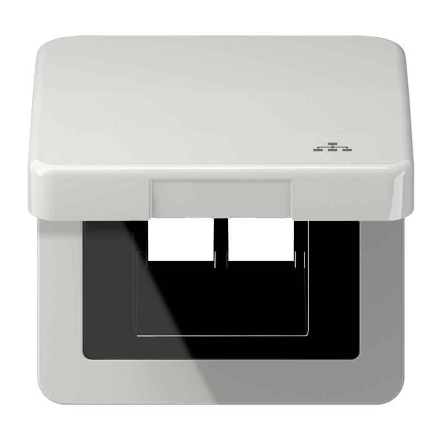 Klapdeksel CD500 li.grijs met symb.LAN