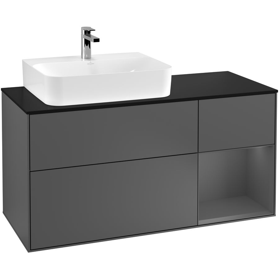 Wastafelonderkast Finion 1200x603x501mm Antr. Matt Lacquer F152GKGK