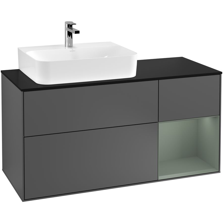 Wastafelonderkast Finion 1200x603x501mm Antr. Matt Lacquer F152GMGK