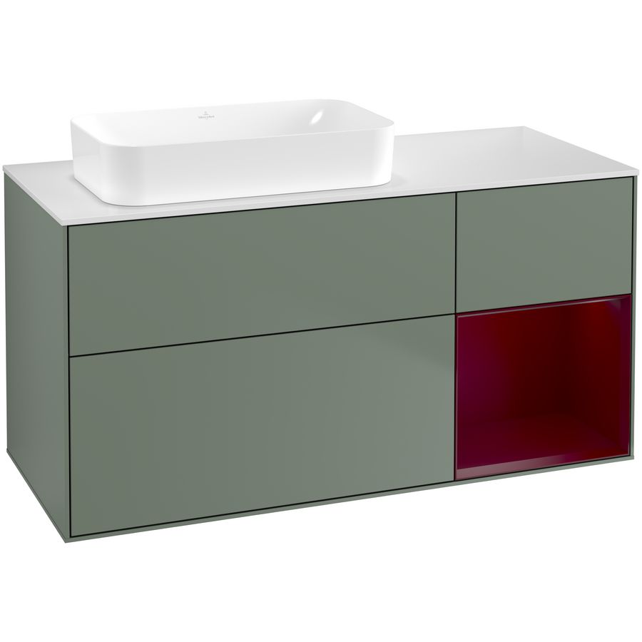 Wastafelonderkast Finion 1200x603x501mm Olive Matt Lacquer G691HBGM