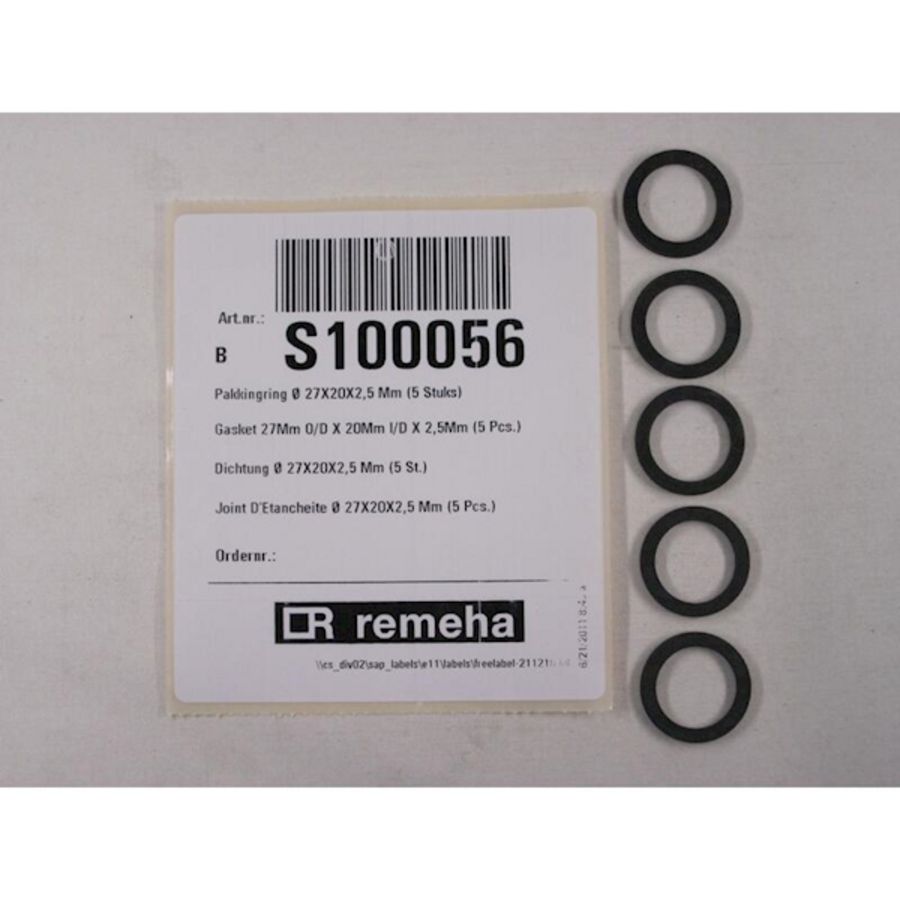 Set a 5st. Pakkingring 27x20x2,5mm Quinta115/Gas210EcoPRO