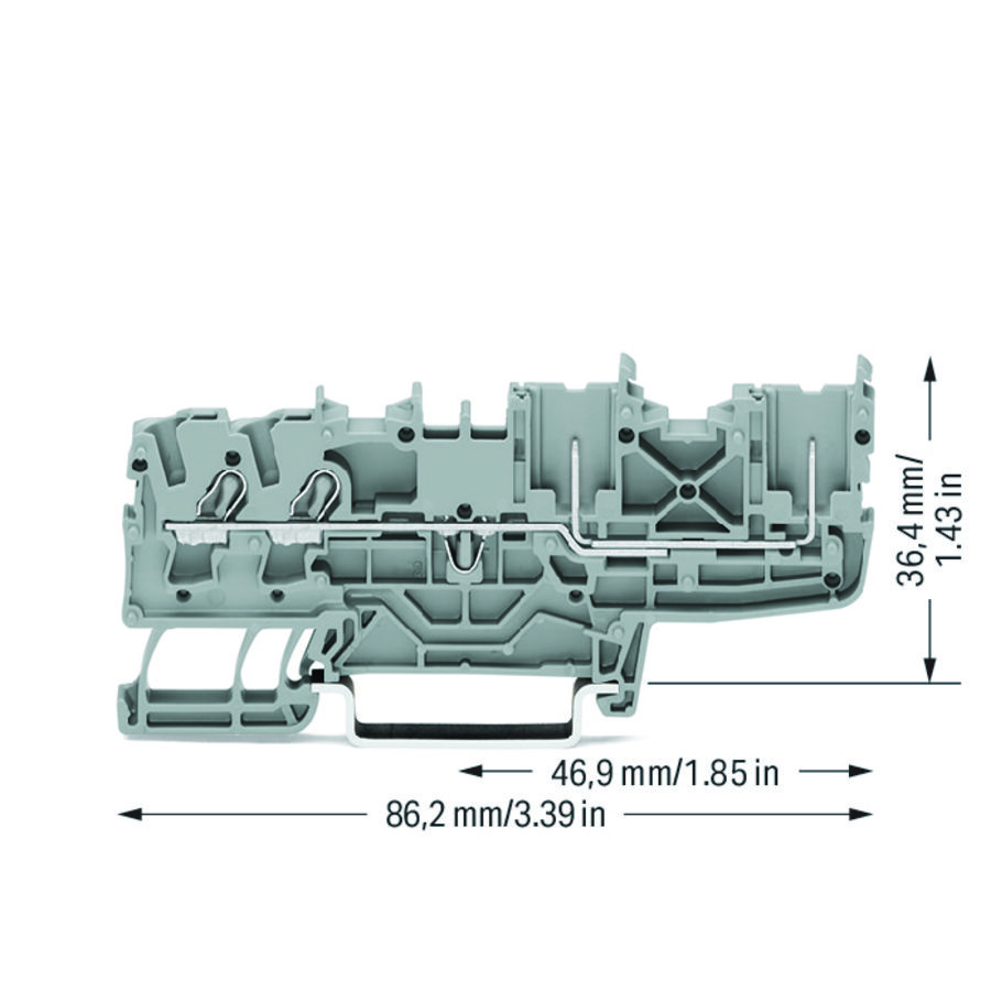 2-dr.-/2-pins basisklem 2,5mm² rail 35x15+35x7,5 1401 VVE=50