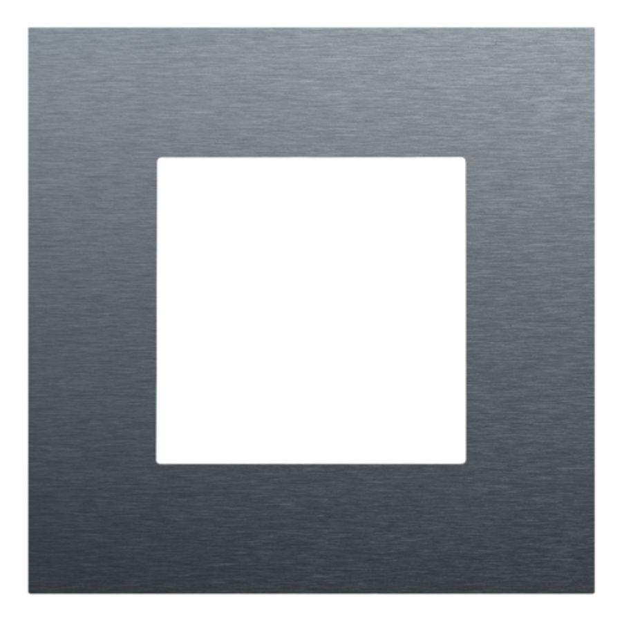 Enkelvoudige afdekplaat Pure alu blue grey brushed