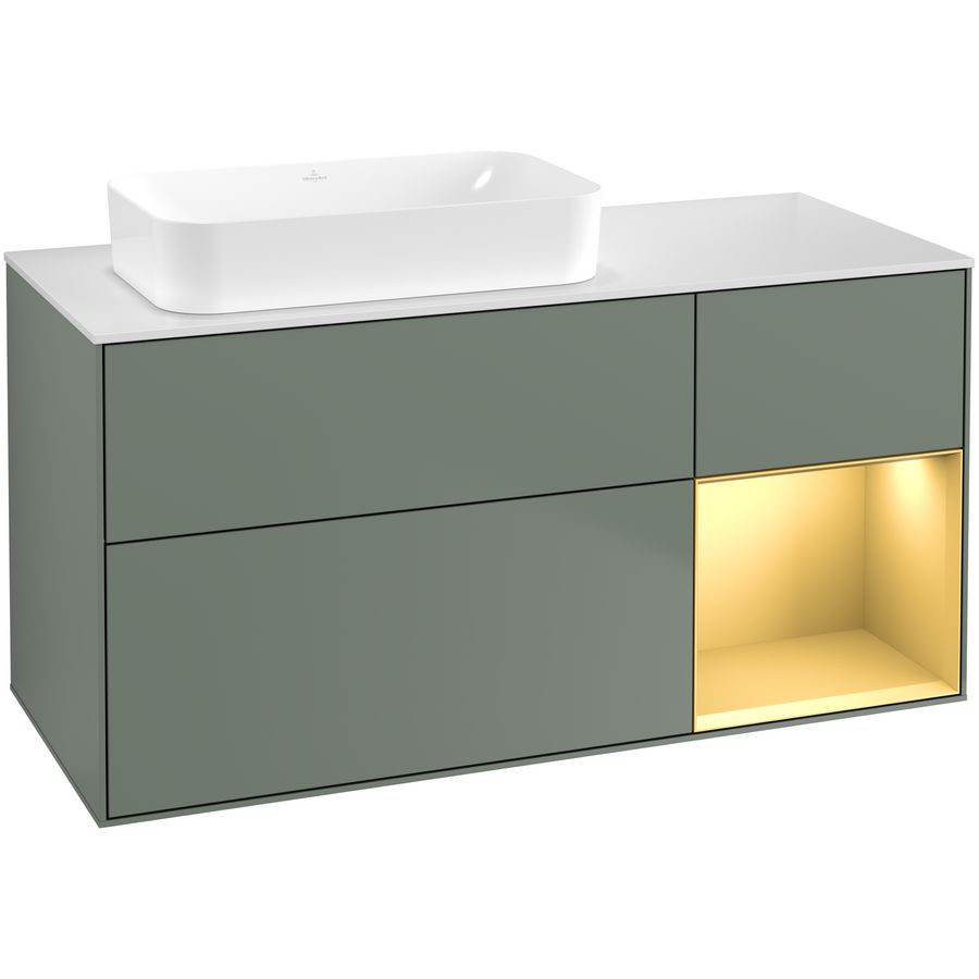 Wastafelonderkast Finion 1200x603x501mm Olive Matt Lacquer G691HFGM