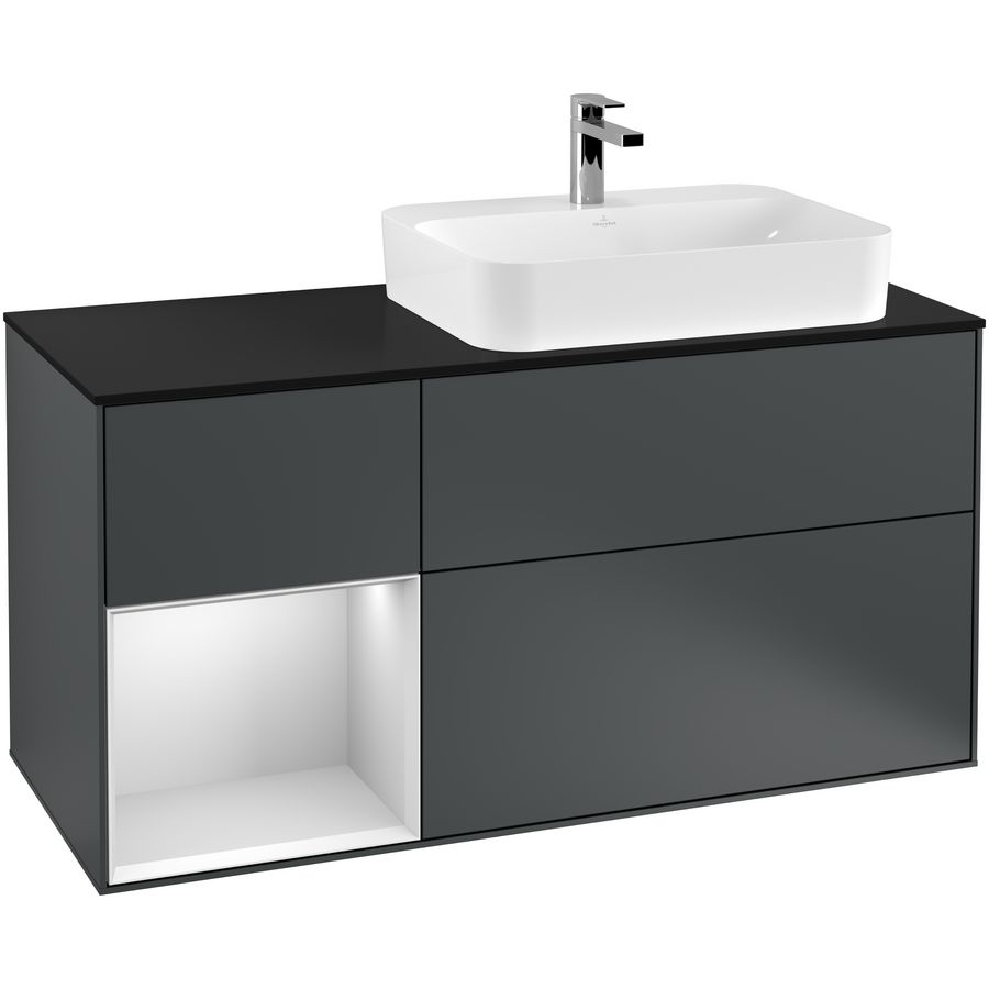 Wastafelonderkast Finion 1200x603x501mm Mid.Blue Matt Lacquer G392MTHG