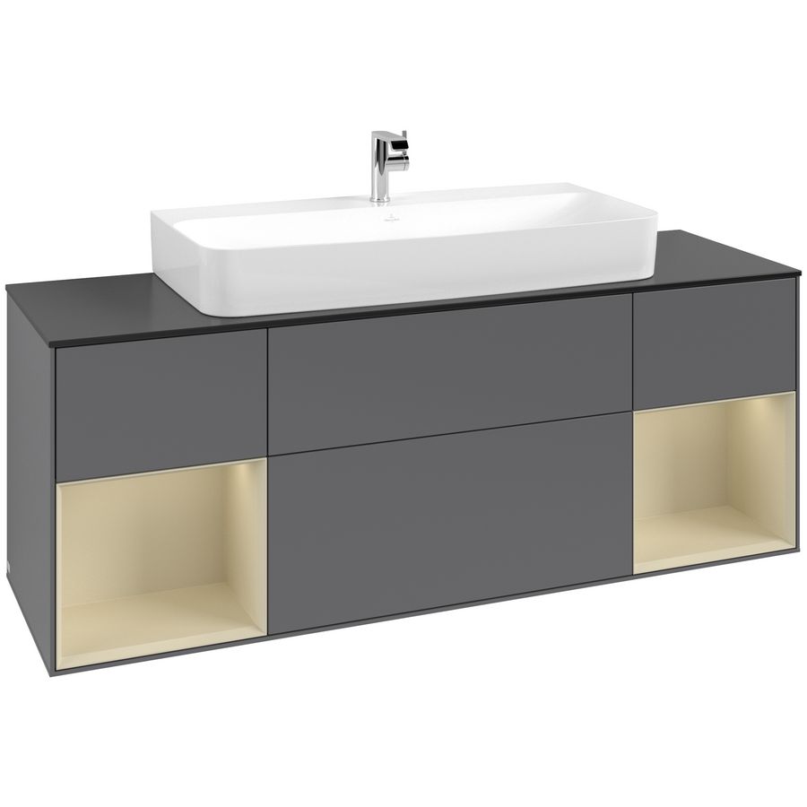 Wastafelonderkast Finion 1600x603x501mm Antr. Matt Lacquer G212HJGK