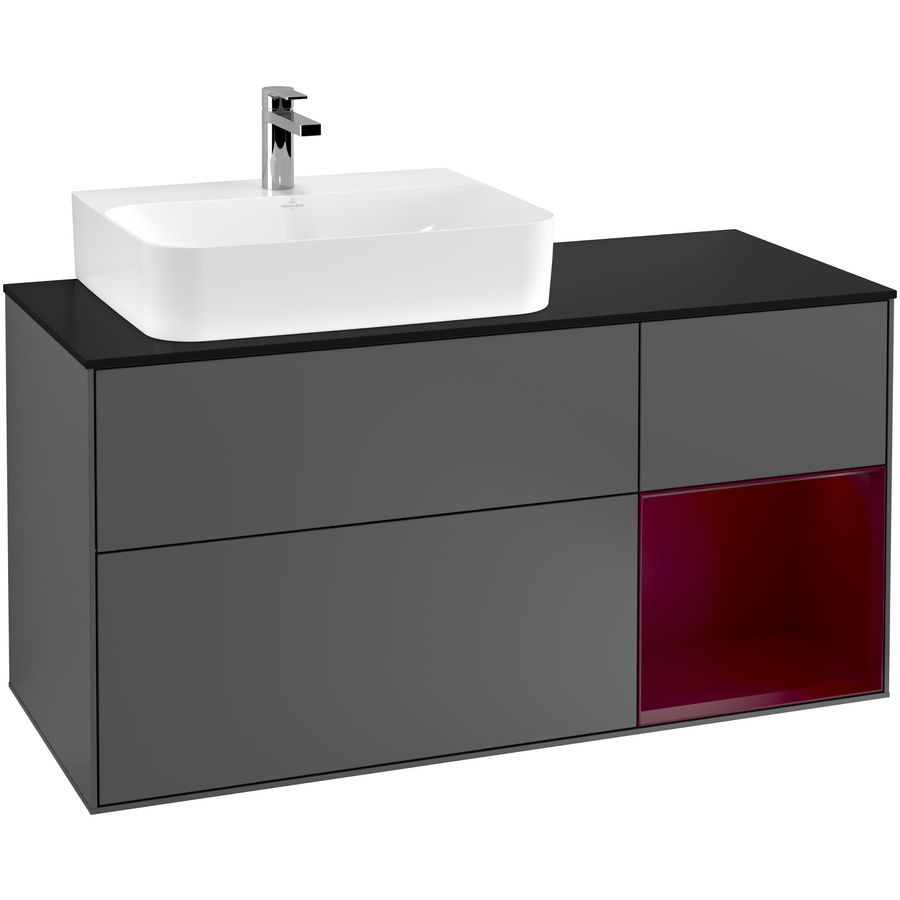 Wastafelonderkast Finion 1200x603x501mm Antr. Matt Lacquer F152HBGK