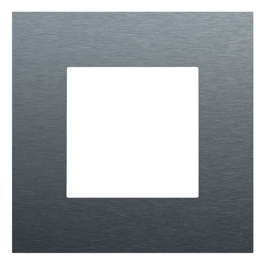 Enkelvoudige afdekplaat Pure alu blue grey brushed