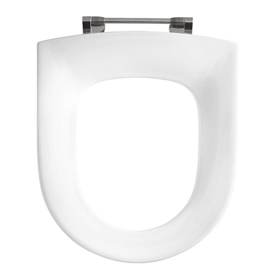 Closetzitting dubbel PROJECTA D wit polygiene topmontage doorlopende pen boutlengte 15mm DC78