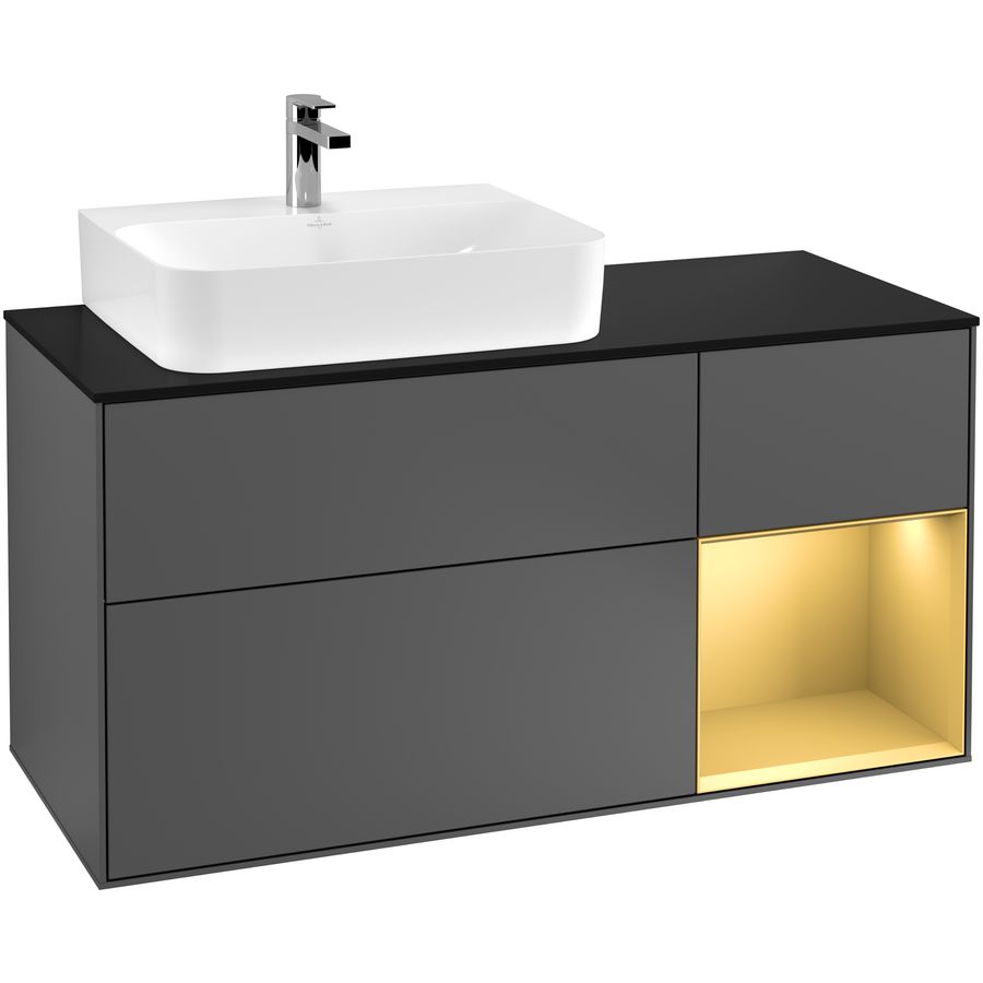 Wastafelonderkast Finion 1200x603x501mm Antr. Matt Lacquer F152HFGK